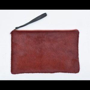 Red Brazilian 9 X 13 Cowhide Clutch